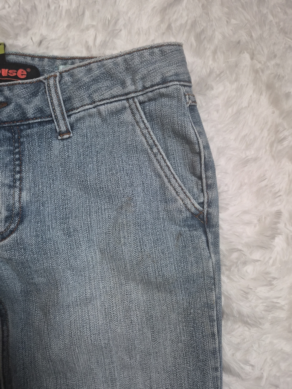 Vintage Y2K Dollhouse Jeans Cropped Capri Wave Wash Size 7 Cuffed Spring Summer - Picture 7 of 12